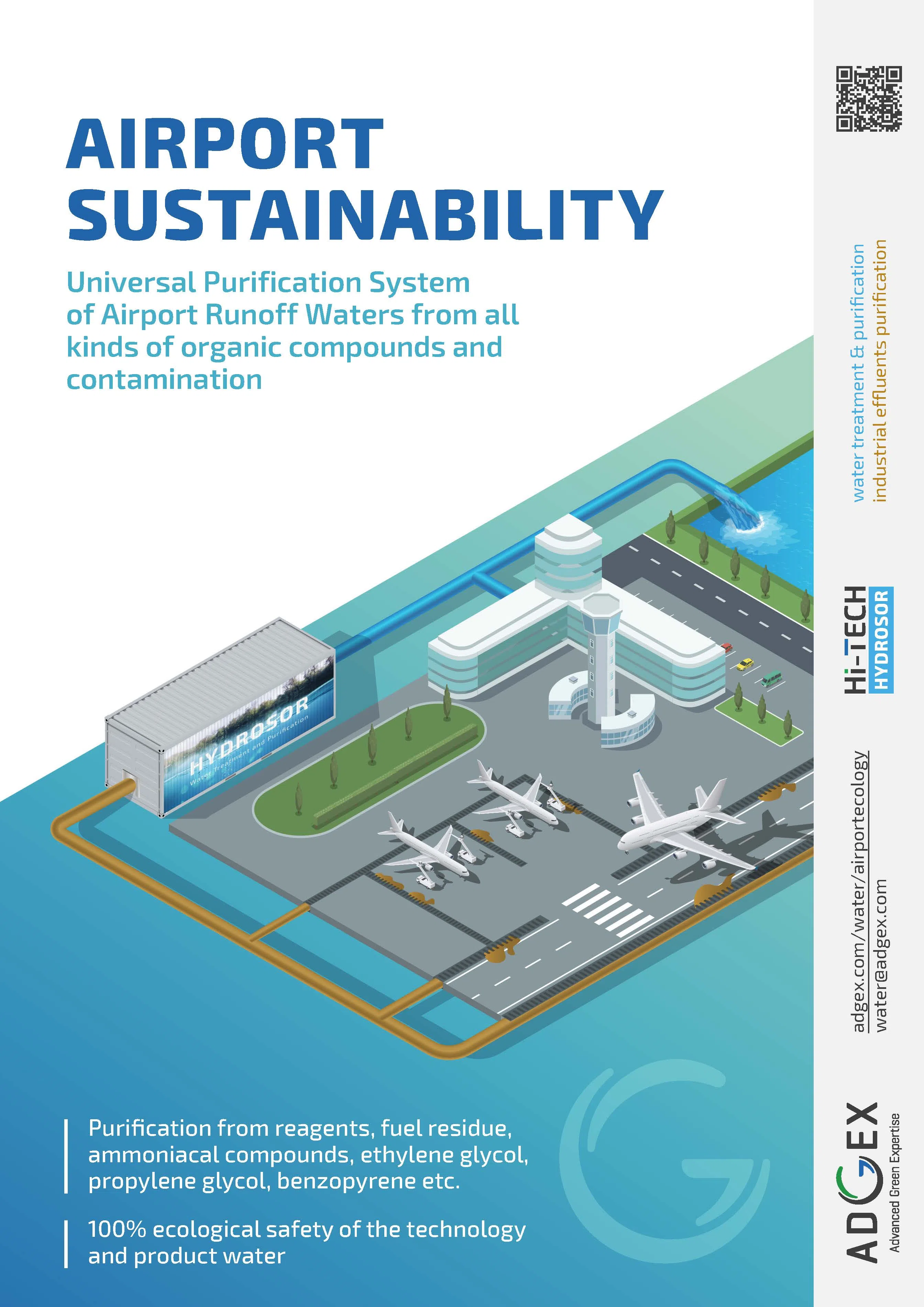 Système universel de purification des eaux de ruissellement d'aéroport